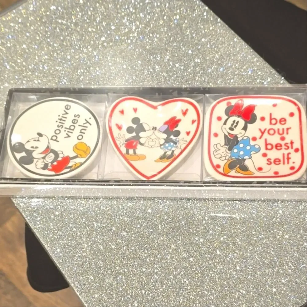 Disney Mickey‎ & Minnie Mouse Ceramic Jewelry Trays/Trinkets